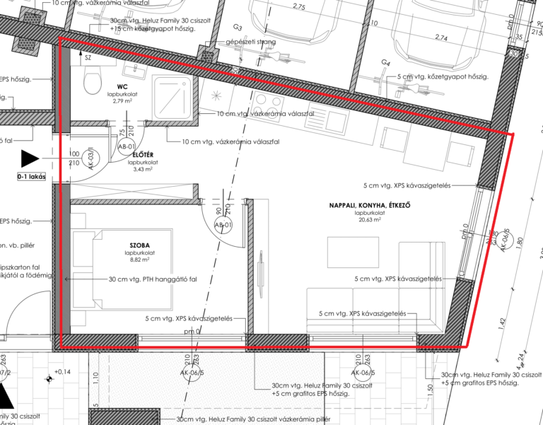 Földszint 1-es lakás alaprajza